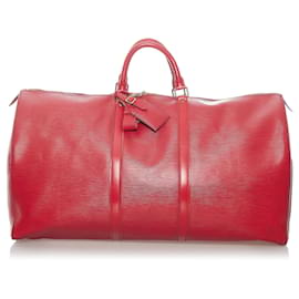 Louis Vuitton Red Epi Keepall 60