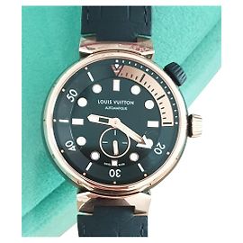 Louis Vuitton Tambour Street Diver Black Blaze QBB174 Ouro Rosa
