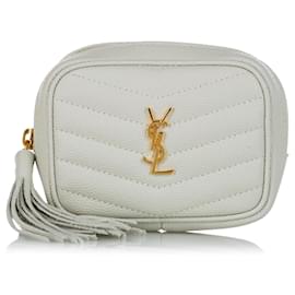 Pochette Yves Saint Laurent Lou Lou Baby Cuir Blanc