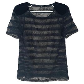 Tara Jarmon Blusa de encaje negra
