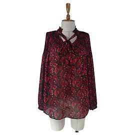 Blusa floral Ralph Lauren Rojo oscuro Poliéster M