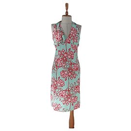 Filippa K Floral Viscose Dress Blue