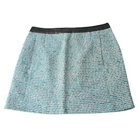 BALENCIAGA Azure green tweed mini skirt Almost new condition T42 IT - Balenciaga