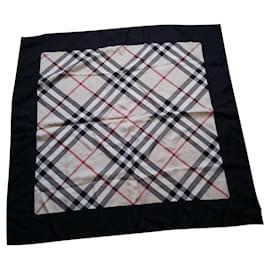 Sciarpa Burberry in seta con stampa Check e contorno nero