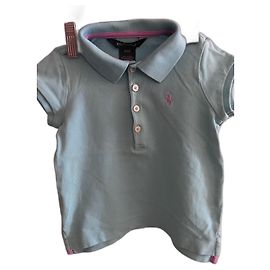 Polo Ralph Lauren in cotone azzurro bambina