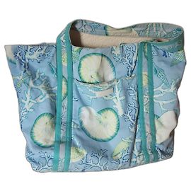 Autre Marque Bolso MANUEL CANOVAS Blanco Verde Claro Azul Claro de Tela
