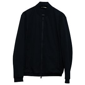 Jaqueta Bomber Armani Seersucker em algodão azul marinho