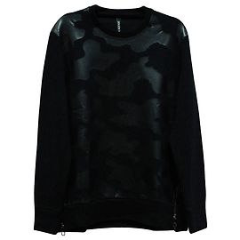 Sudadera con parche de camuflaje a tono en lyocell negro de Neil Barrett