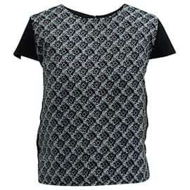 Blusa Maje Stampata in Seta Nera