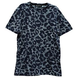 Neil Barrett T-Shirt mit Leopardenmuster aus grauer Baumwolle