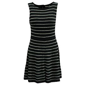 Alice + Olivia Schwarzes Monah-Streifenkleid aus schwarzem Acryl