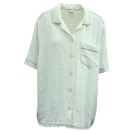 Camisa texturizada de um bolso Nanushka em algodão branco