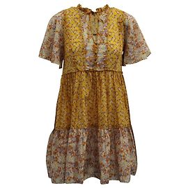 Maje Floral Algodão tamanho de vestido de uma peça 34