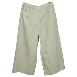 Kenzo Cropped-Hose mit weitem Bein aus weißer Baumwolle