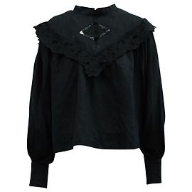 Isabel Marant Étoile Camicetta Elija con maniche Dolman in lino nero