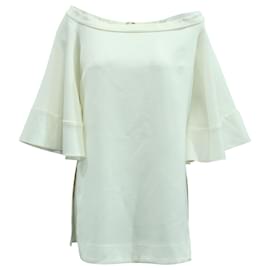Ellery Elize Off-the-Shoulder Top mit Glockenärmeln aus weißer Baumwolle