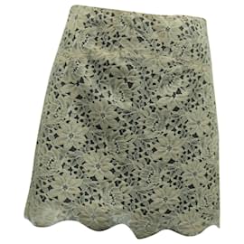 Falda corta de encaje Sandro Paris de poliamida beige