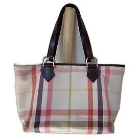 Burberry Handtasche aus beige Canvas und Leder