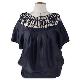 Blusa de seda preta Designers Remix