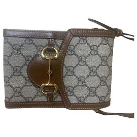 Clutch Gucci 1955 Horsebit beige in tessuto