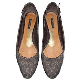 Ballerine Louis Vuitton Marroni in Pelle e Tela