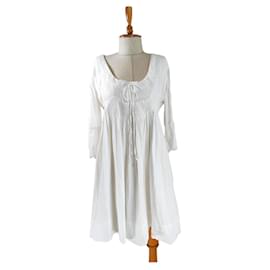Autre Marque Hunky Dory Kleid aus weißer Baumwolle Größe L