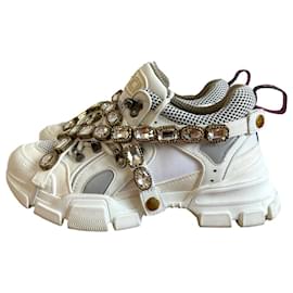 Sneakers Gucci Flashtrek bianche in tessuto e gomma
