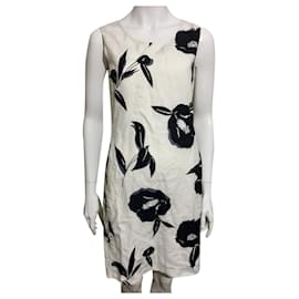 Max Mara Vestido MaxMara de lino blanco y negro
