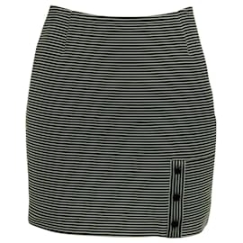 Mugler Gestreifter Bleistiftrock aus schwarz-weißem Polyamid - Thierry Mugler