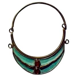 Designer necklace with two small stones gold hardware - Autre Marque