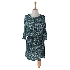 Vestido Ganni Chelsea Girl verde de viscosa