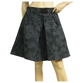 Minifalda acampanada de algodón jacquard floral azul Kenzo talla mini 40
