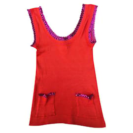 Sonia By Sonia Rykiel rotes Mesh Tanktop aus Baumwolle