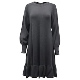 Marc by Marc Jacobs CO. Strickkleid mit Bischofsärmeln aus schwarzer Wolle