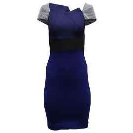 Vestido ceñido con mangas decorativas de Roland Mouret en poliéster azul