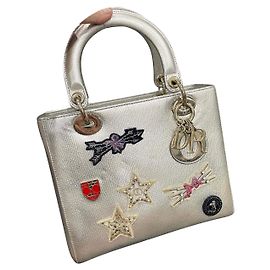 Autre Marque Borsa a mano Lady Dior decorata con patch limitata taglia M
