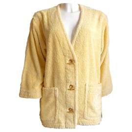 Hermès Strandjacke aus gelber Baumwollschwamme