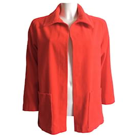 Chaqueta Hermès roja de chenilla de algodón bordada