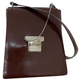 Borsa a tracolla Gucci Vintage Wine in pelle lucida