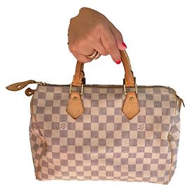 Louis Vuitton Speedy 30 Damier Azur Leder Handtasche