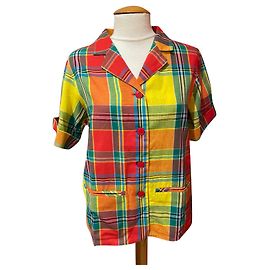 Agnès b. Madras Jacke mehrfarbig Baumwolle