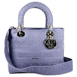 Dior Púrpura Mediana Lona Cannage Lady D Lite