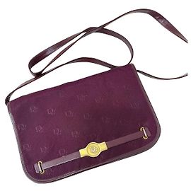 Borsa a tracolla Christian Dior in tessuto bordeaux