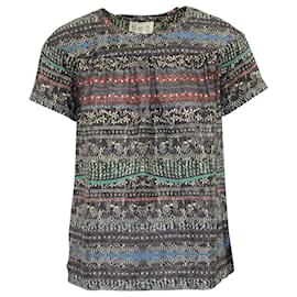 Sea New York Multi-Abstract Print Top aus mehrfarbiger Seide