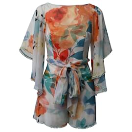 Mono con espalda abierta y estampado floral de Charo Ruiz en poliéster multicolor - Autre Marque