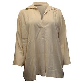Blusa fluida de manga larga Vince en viscosa beige