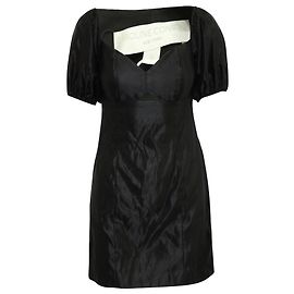 Autre Marque Caroline Constas Schulterfreies Kleid mit Ausschnitten aus schwarzer Baumwolle