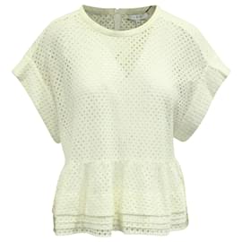 Blusa IRO con peplo a strati Glen in nylon color crema - Iro