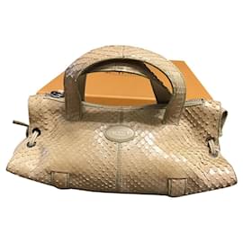 Mini Borsa Tod's Beige in Pelle Vernice