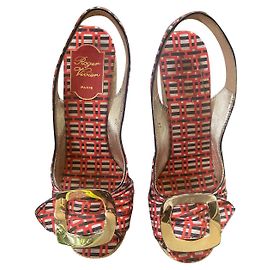 Sandali con zeppa espadrillas Roger Vivier Nero Rosso Beige